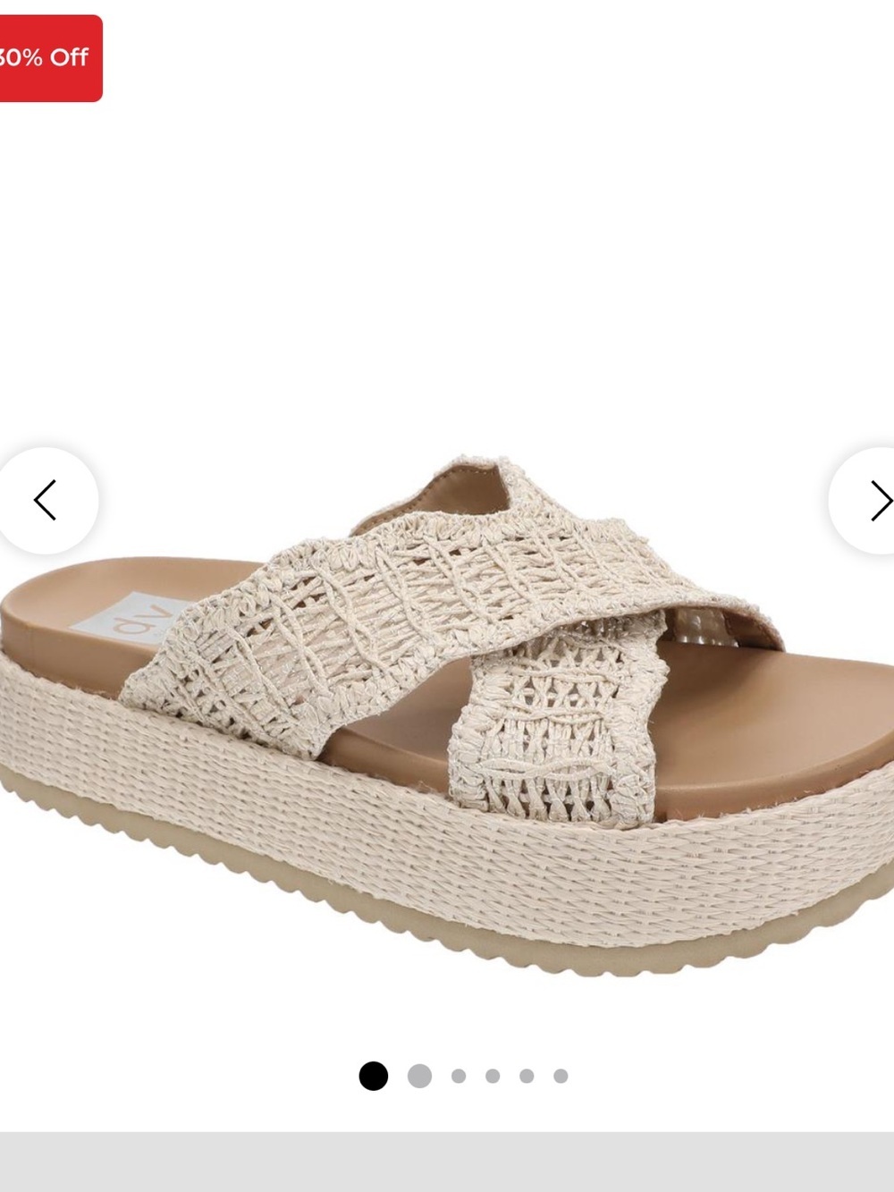 DOLCE VITA Woven Platform Slide Sandals in Natural!! New! 7.5